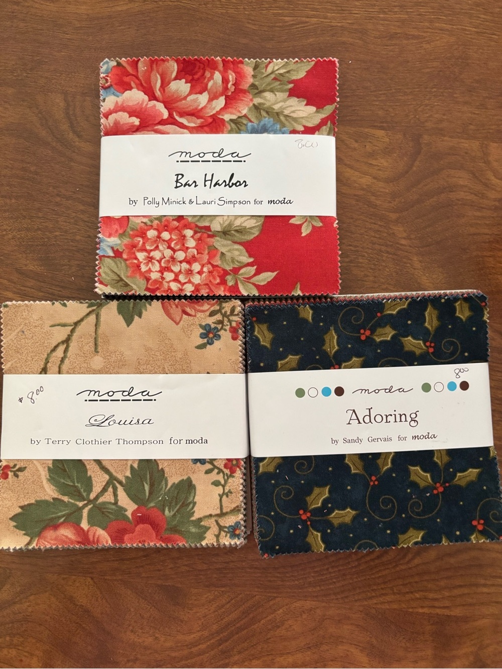 Vintage Moda Charm Paks for numerous crafting and quilting. Each pak is 42pcs.